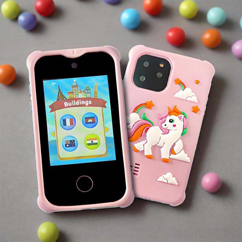 Product Introduction of Mini Smart Toy Phone, 1 Set Game Phone, Word Learning Education Companion Reader, Music Player, Camera Recording Video Game Mobile Watch, Alarm Clock 0