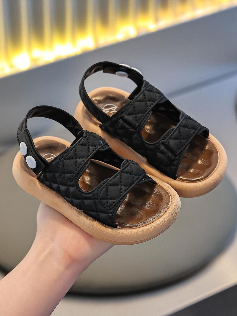Product Introduction of Unisex's Summer Fashionable Quilted Design Quilted Sandals, Casual Soft Sole Sandals for Beach, Non-slip Sandals for Boys & Girls 2