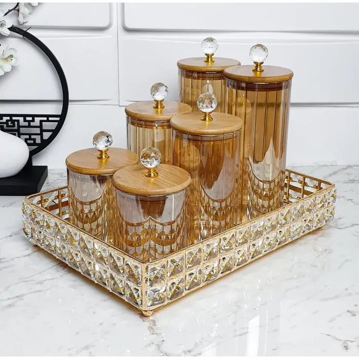paket bundling toples elk snack gold + tray / toples ruang tamu/toples - C Kotak "D