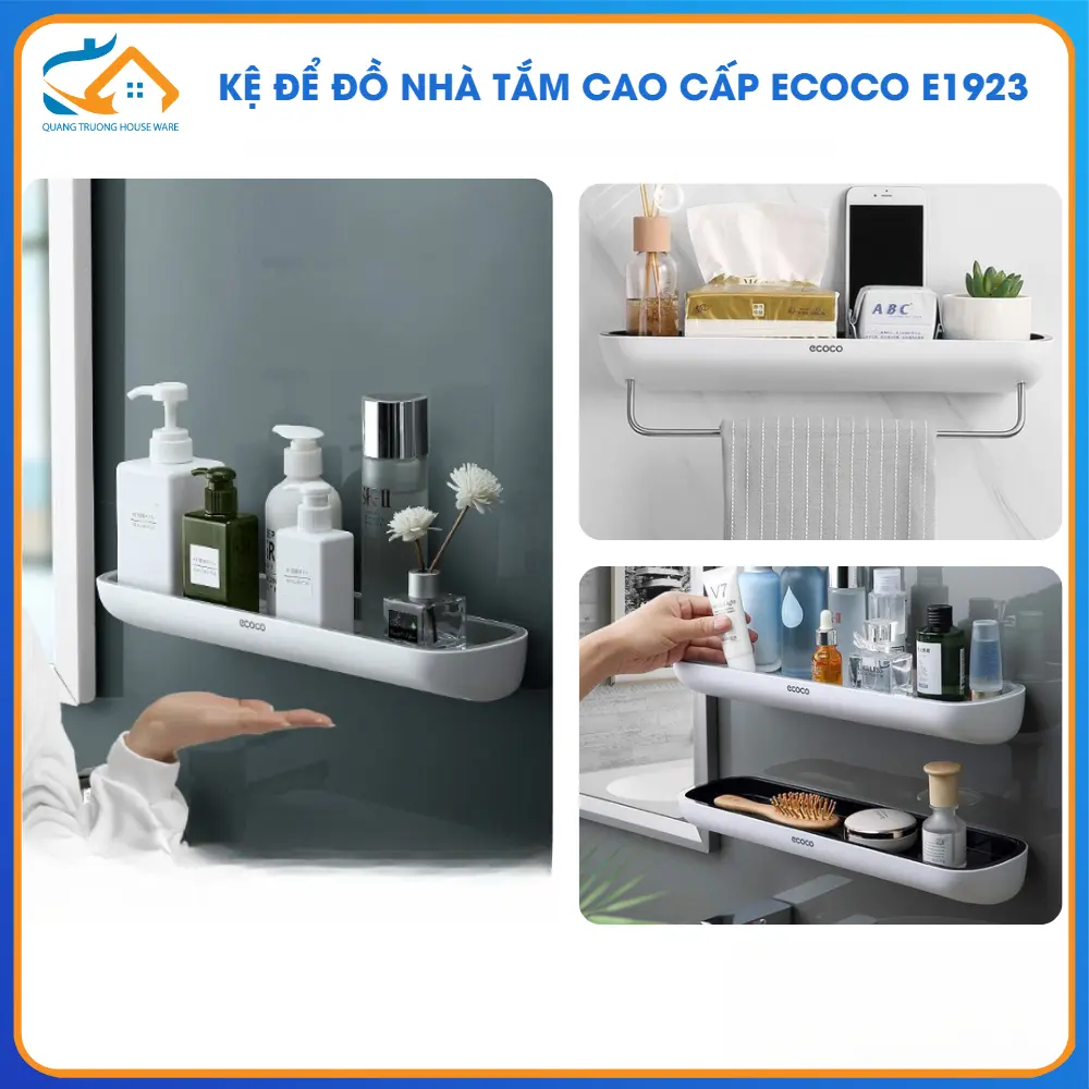 Kệ Nhà Tắm Để Đồ ECOCO E1923 Cao Cấp Không Cần Khoan Tường