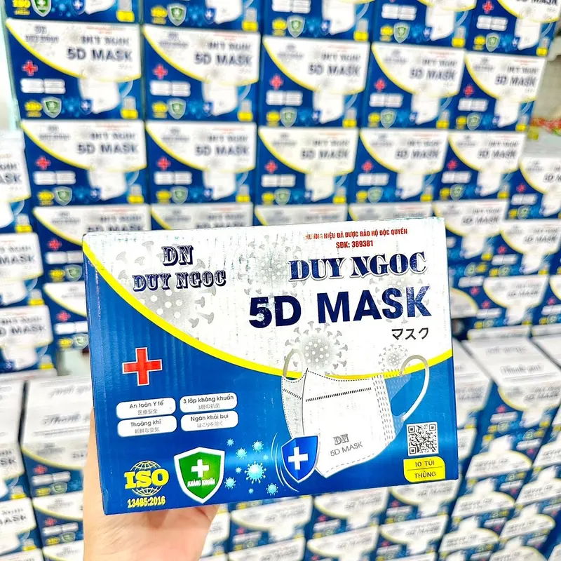 ￼combo 4 hộp Khẩu Trang 5D Duy Ngọc - Thùng 200 Chiếc Khẩu Trang Kháng Khuẩn 3 Lớp 2
