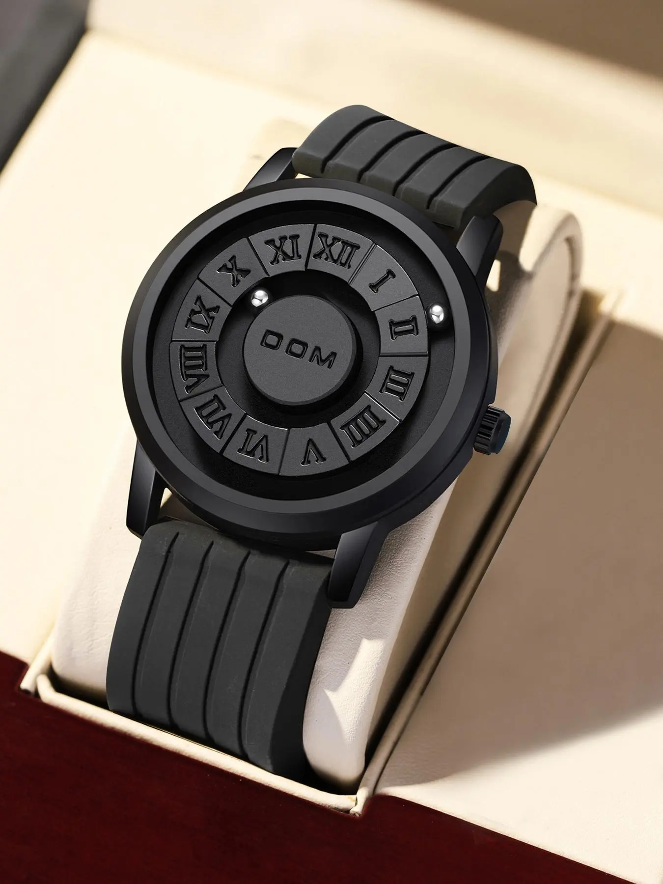 Men's Street Style Round Quartz Watch, Fashionable Magnetic Levitation Watch with Box, Trendy All-match Watch for Birthday Gift,  Watches for Men 2024
