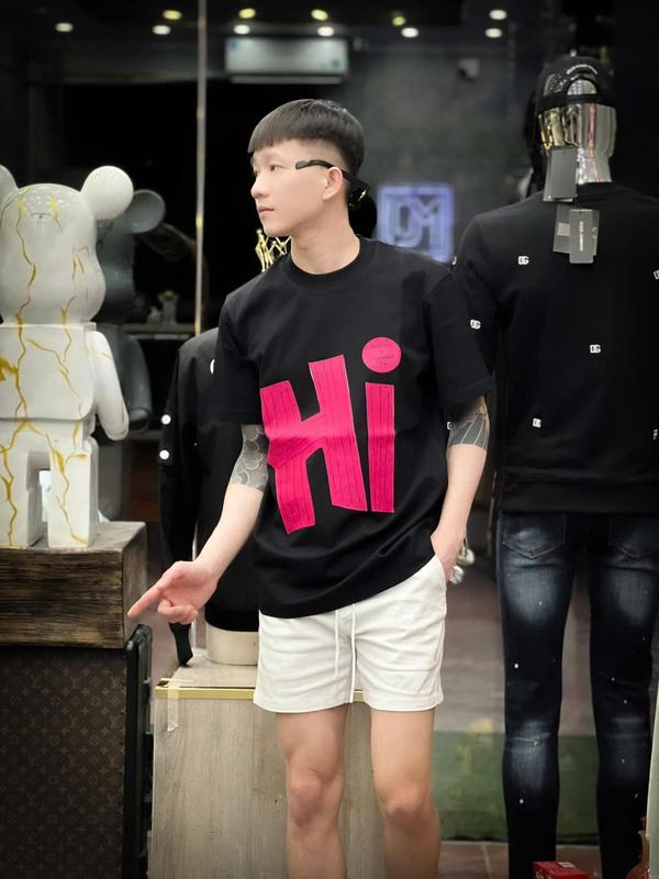  Áo thun nam in chữ  HI   chất vải cotton co dãn thoải mái  thấm hút tốt phong cách sang trọng Menswear 