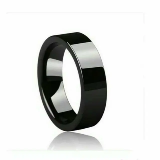 Cincin couple Titanium Stainless steel sisi rata anti karat selamanya Hitam Fashion pria wanita Gold Silver Black COD