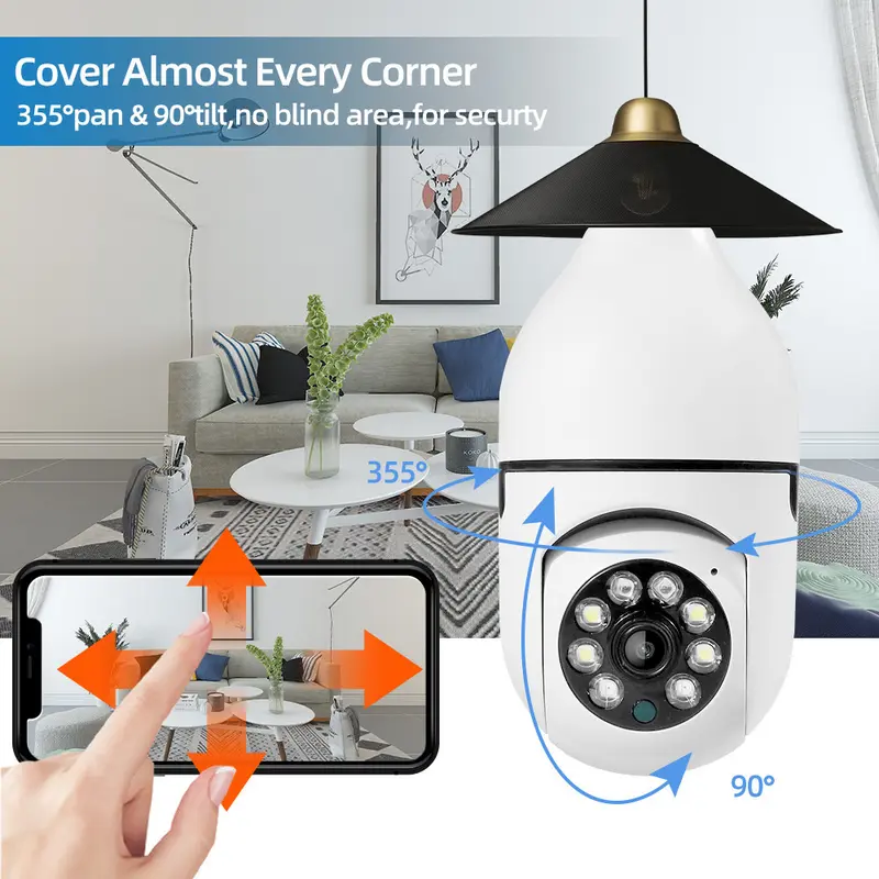 Camera giám sát CCTV, Camera 360, V360 pro, Âm thanh một nửa, Theo dõi tự động, Hỗ trợ màn hình trẻ Em Bé, Tầm nhìn ban đêm đầy màu sắc camera  ko  dùng  wifi camara 4