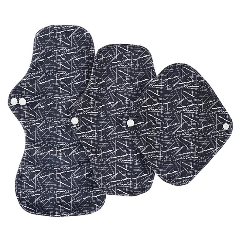 3Pcs Cloth Sanitary Pads Reusable Napkins 3 Sizes Menstrual Pads for Heavy Flow Night Use 8