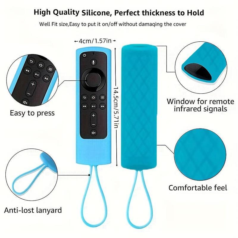 Luminous Silicone Remote Control Cover, 1 Count Glow in The Dark Remote Control Case with Lanyard, Dustproof Cover for Fire TV Stick 4K Lite Cube Controller 1