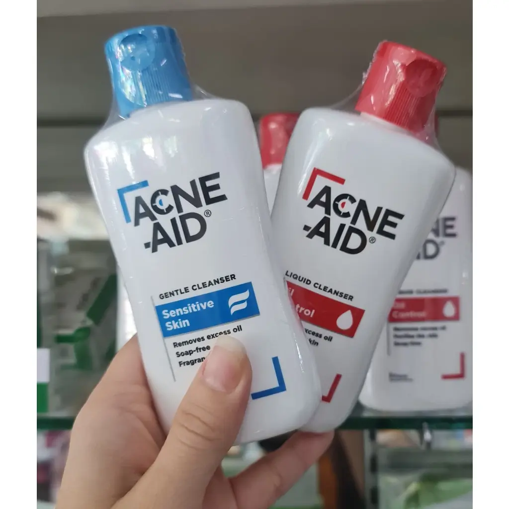 [สินค้าแท้จากบริษัท] 100ml. Acne-Aid Liquid Cleanser Acne Aid Gentle Cleanser แอคเน่เอด สีแดง สิว