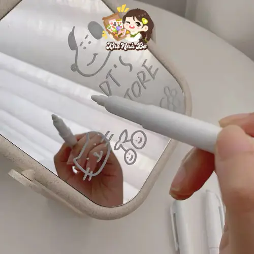 Bút viết lên bảng acrylic, gương, bề mặt kính, mực trắng dễ tẩy xoá 3
