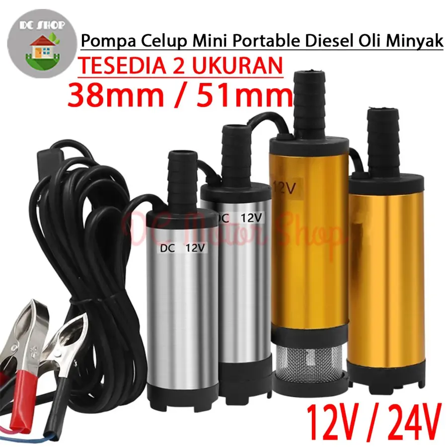 Pompa Air Celup Portable Kecil 12V / 24V Diesel Pump Mini Oli Minyak