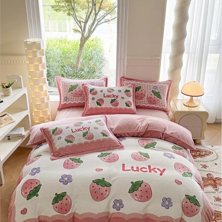 Nỉ nhung Disney hello kitty set vỏ chăn ga gối chăn chưa trần bông