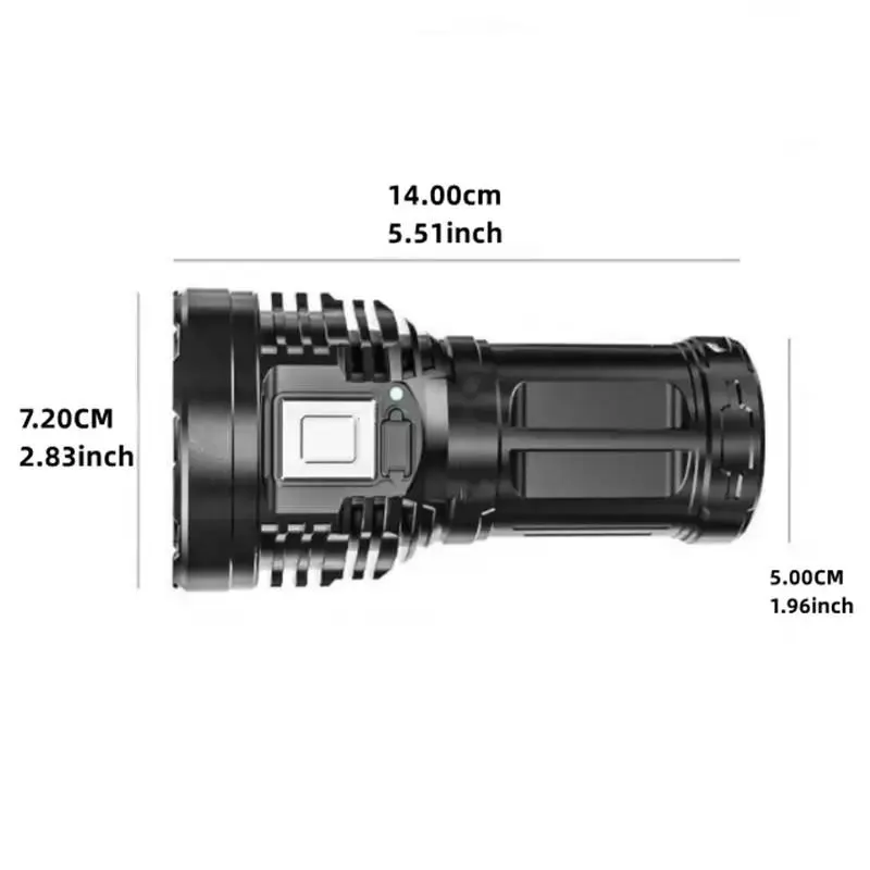 8 LED Flashlight with COB Side Reading Light, Rechargeable Camping Torch, Durable Outdoor Camping Accessories for Gifts, Christmas Gift 1