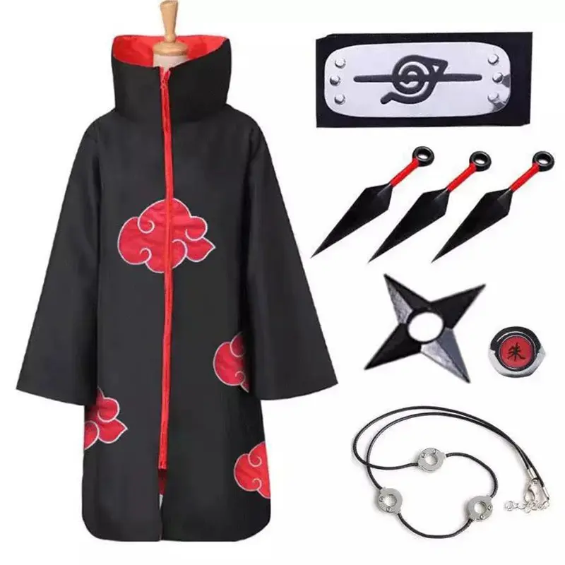 Set organisasi, set lengkap Naruto dan Xiao, sesuai untuk Halloween, cosplay, anime, Itachi dan Uchiha
