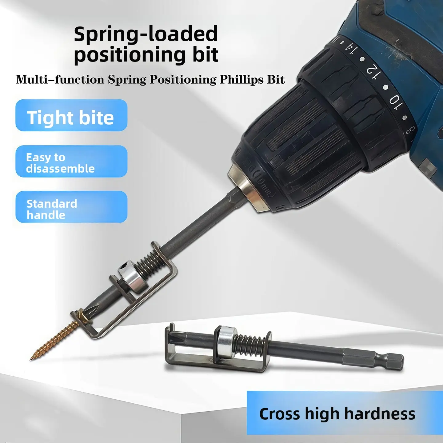 Spring Bit Spring positioning bit spring-type cross bit screw fixing drill bit one ...