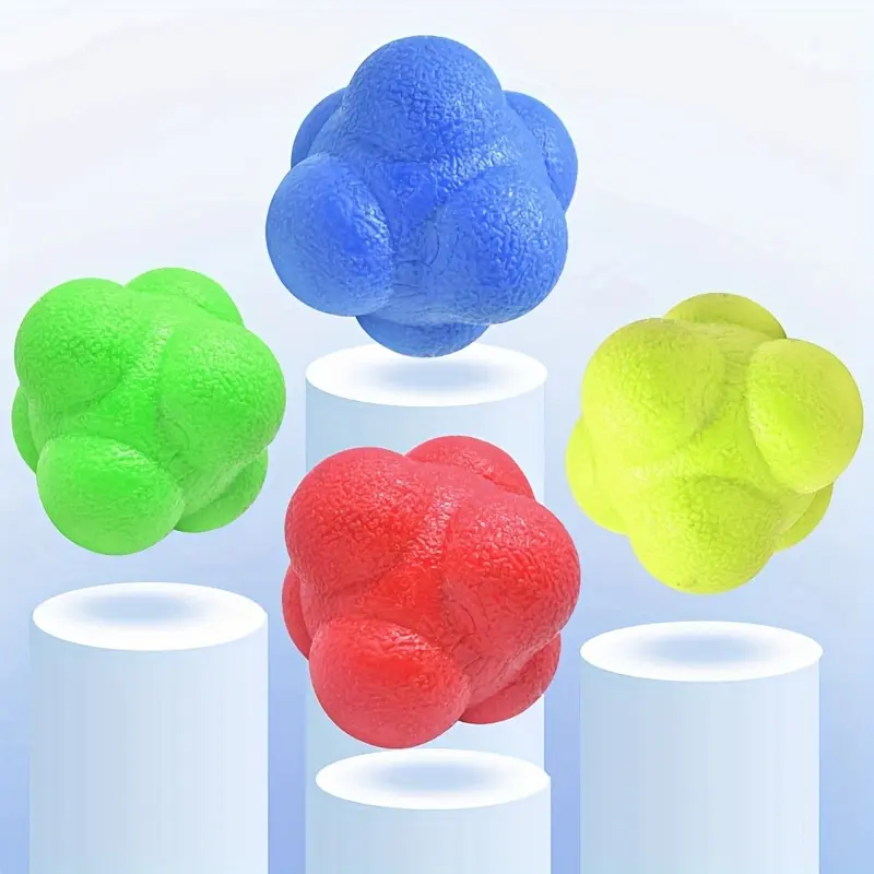 3pcs Hexagonal Speed Training Balls, Sensitivity Response Elastic Balls, Natural Rubber Agility and Reflex Training, Various Colors, Suitable for Adults, Suitable for Independence Day, New Year, Labor Day, Father's Day, Teacher's Day 6