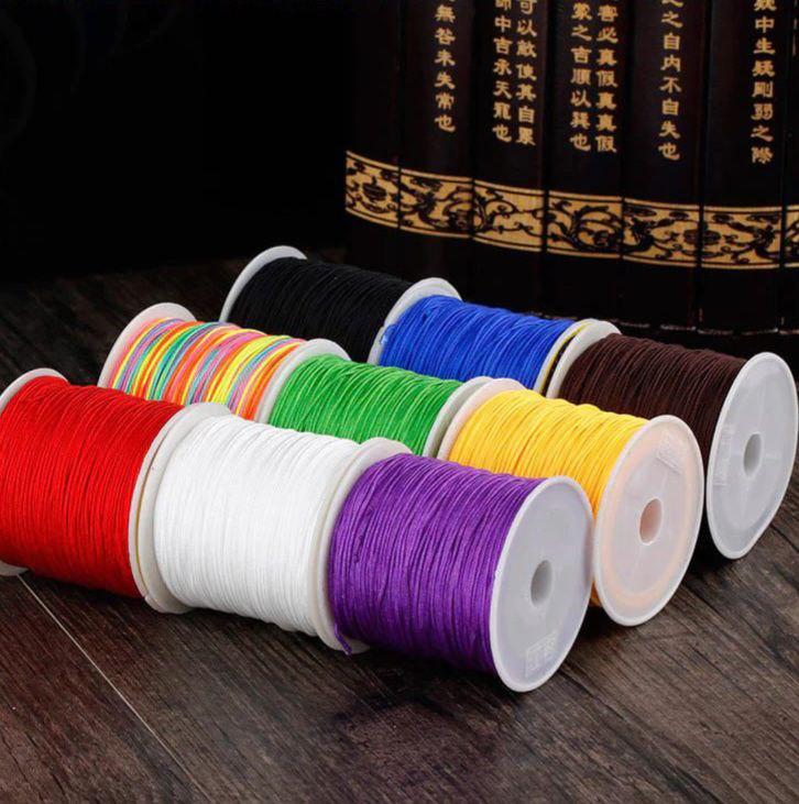  Cuộn 50 mét Dây Dù Đan Vòng Tay 0.8mm Dây Ngọc 72 Tự Làm Vòng Đeo Tay Thủ Công 