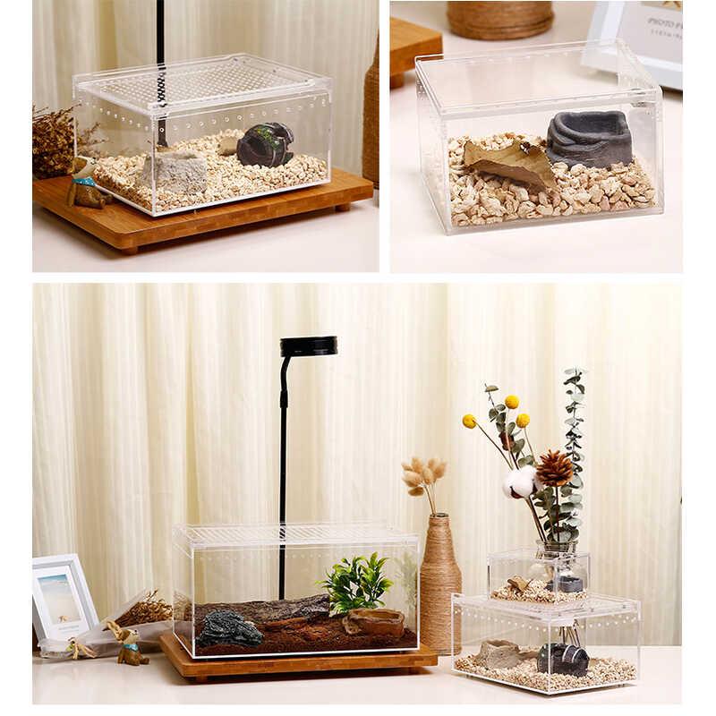Product Introduction of Transparent Acrylic Reptile Breeding Box Lizard Amphibian Spider Terrarium Leak proof Habitat Arboreal Tarantula Enclosure 33