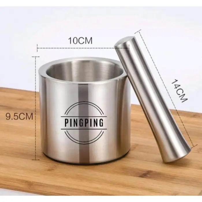 PINGPING - Cobek Stainless/ulekan Stainless/Tumbukan Bumbu Dapur - kotak