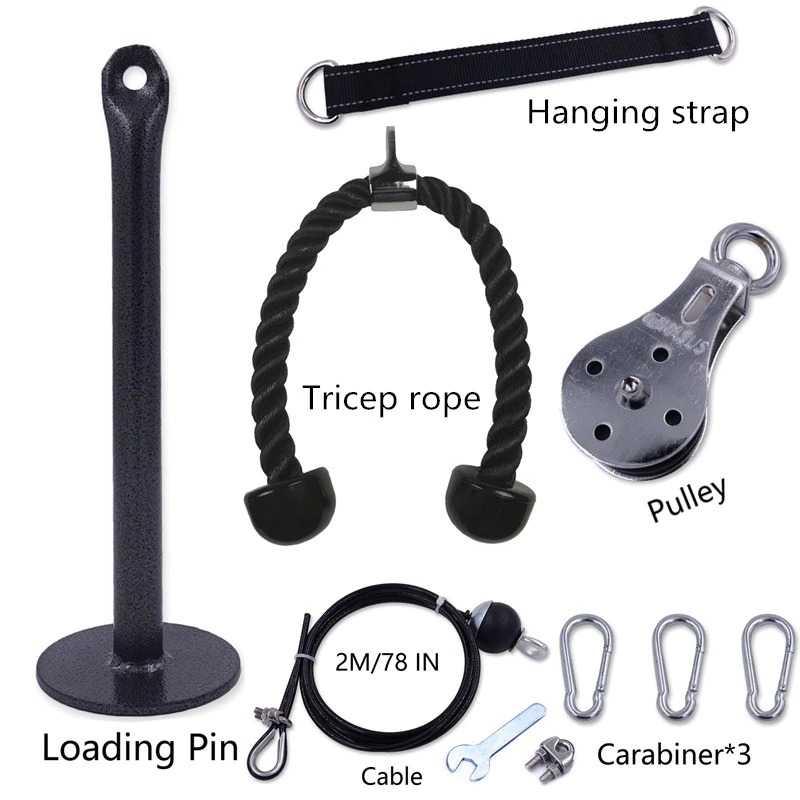 Katrol Gym Fitness Olahraga Beban Pulley Cable Machine Arm Bicep 2M 0