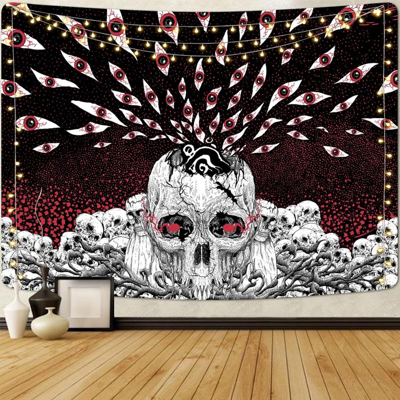 Lyacmy Skull Tapestry Mystical Eyes Tapestries Aesthetic Skeleton ...