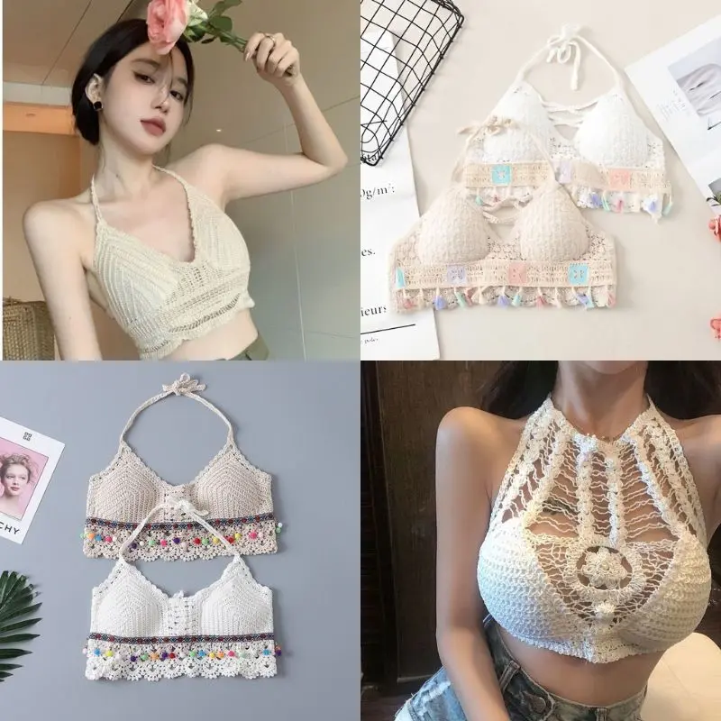 Tổng Hợp Bra Bikini Đi Biển Các Mẫu Len Móc Hottrend 2023 Họa Tiết Đan Len Ren Thổ Cẩm Đính Hạt Đi Biển Đồ Bơi Mùa Hè