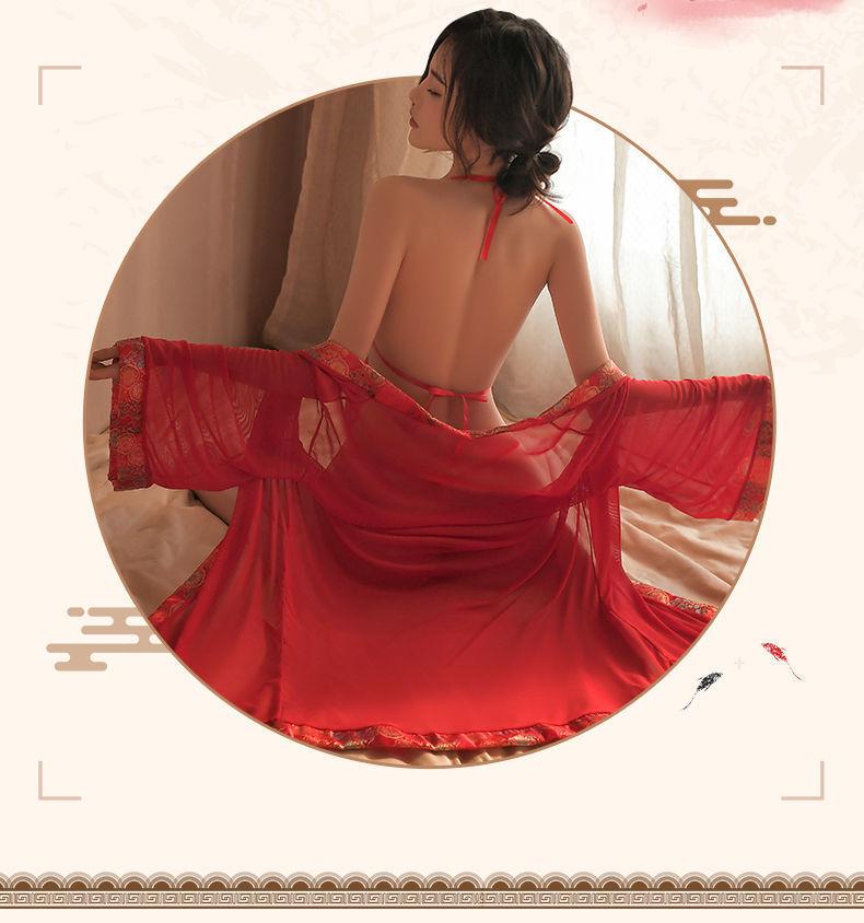 Product Introduction of Plus Size Sexy Lingerie Nightdress Traditional Chinese Hanfu Bellyband Chinese Style Uniform Temptation Passion Cheongsam No Need to Take Off Open Crotch Women 2025 2
