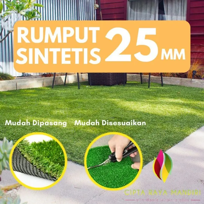 Karpet Rumput Sintetis 25mm Tipe Swiss Impor Langsung 25cmX25cm