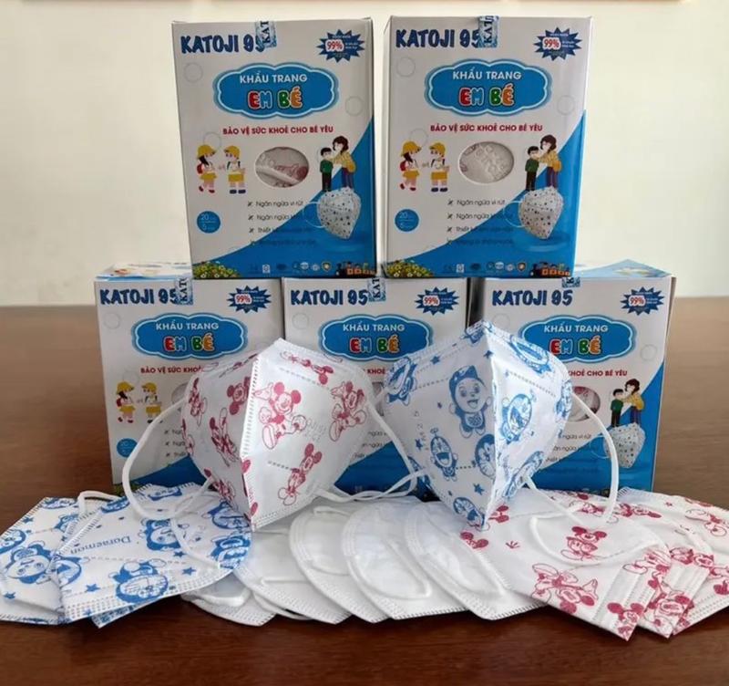   Combo 200 Cái Khẩu trang Trẻ em VN95 KAJITO 4 lớp kháng khuẩn Hộp 10 cái 