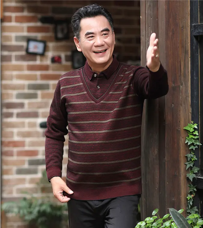 Áo Len Lót Nỉ Trung Niên - Áo len lót nỉ loại đẹp tặng bố, tặng ông Menswear Nam 6