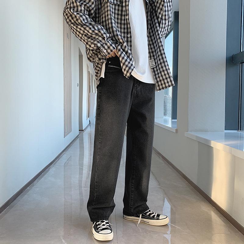 Product Introduction of Celana Jeans Pria Oversize Celana Panjang Pria Dewasa  Kulot Casual Hitam Straight Jeans Jumbo Celana Jeans Putih Wide Leg Pants Biru Baggy Boyfriend Pants Korean Style Denim Warna Blue Basic Promo Black s m l xl xxl xxxl 7