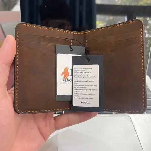 Ví da bò sáp ngựa điên handmade