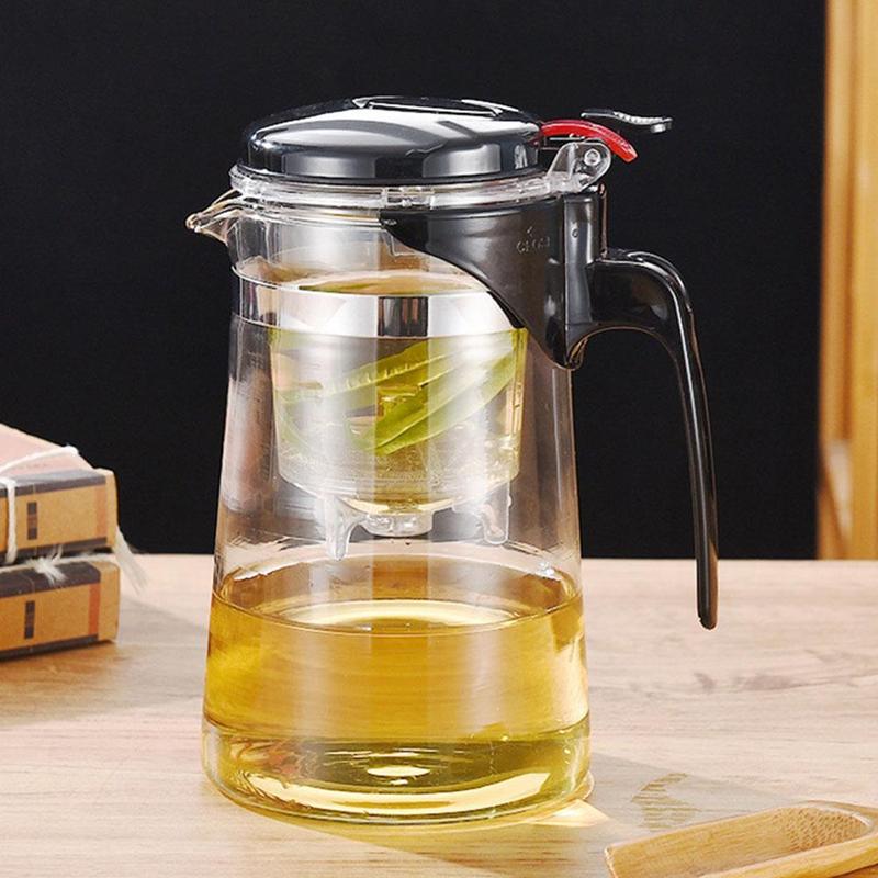 Product Introduction of Teko, Penapis Satu Sentuhan, Cawan Teh, Pemisahan Air Teh, Set Teh, Diperbuat daripada Kaca 24