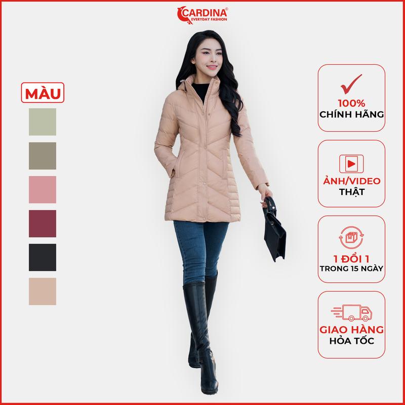 Áo phao lông vũ nữ CARDINA vải gió cao cấp chần lông vũ siêu nhẹ thiết kế cách điệu ở eo tôn dáng điệu đà 3LVL01 Women Jacket Top Áo Khoác