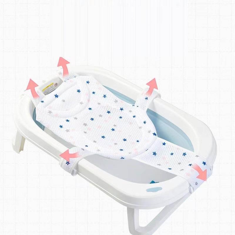 Baby Bath Seat Support Net Infant Bathing Seat Support Mat Adjustable Comfortable Slip Baby Showers Net Bathtub Sit 5