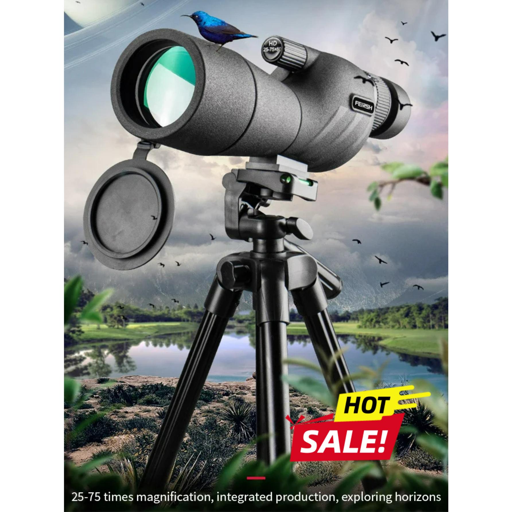 HD Spotting Scope Powerful Monocular Zoom Telescope Prism Waterproof for Birdwatching Target Shooting Camping 25-75x60 - Image 2