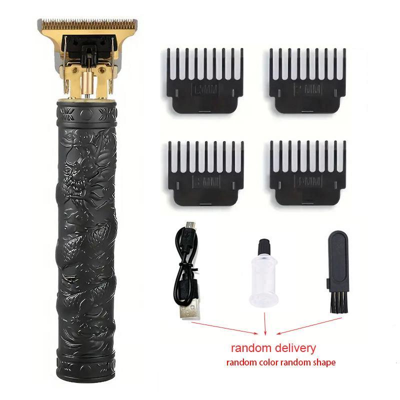 Professional Men Hair Clipper Kit, 1 Set Including 1 Count Electric Hair Trimmer & 4 Limited Comb & 1 Charging Cable & 1 Cleaning Brush & 1 Lubrication Oil 8