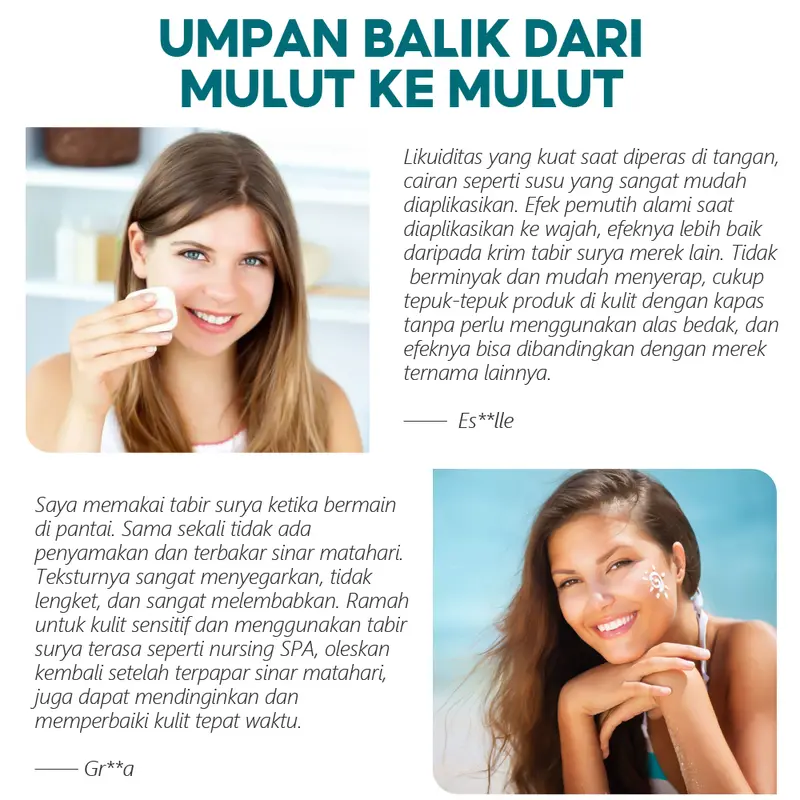 VIBRANT GLAMOUR Pemutih tabir surya SPF 50PA++ 50g, pria dan wanita wajah dan tubuh UVA/UVB perlindungan kulit tabir surya, mencerahkan bintik-bintik gelap memperbaiki .pelembab perawatan kulit Berminyak Kering 6