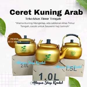 Ceret Air Zam Zam Fancy Ceret Arab Emas/Teko Stainless Kuning Teko tea pot