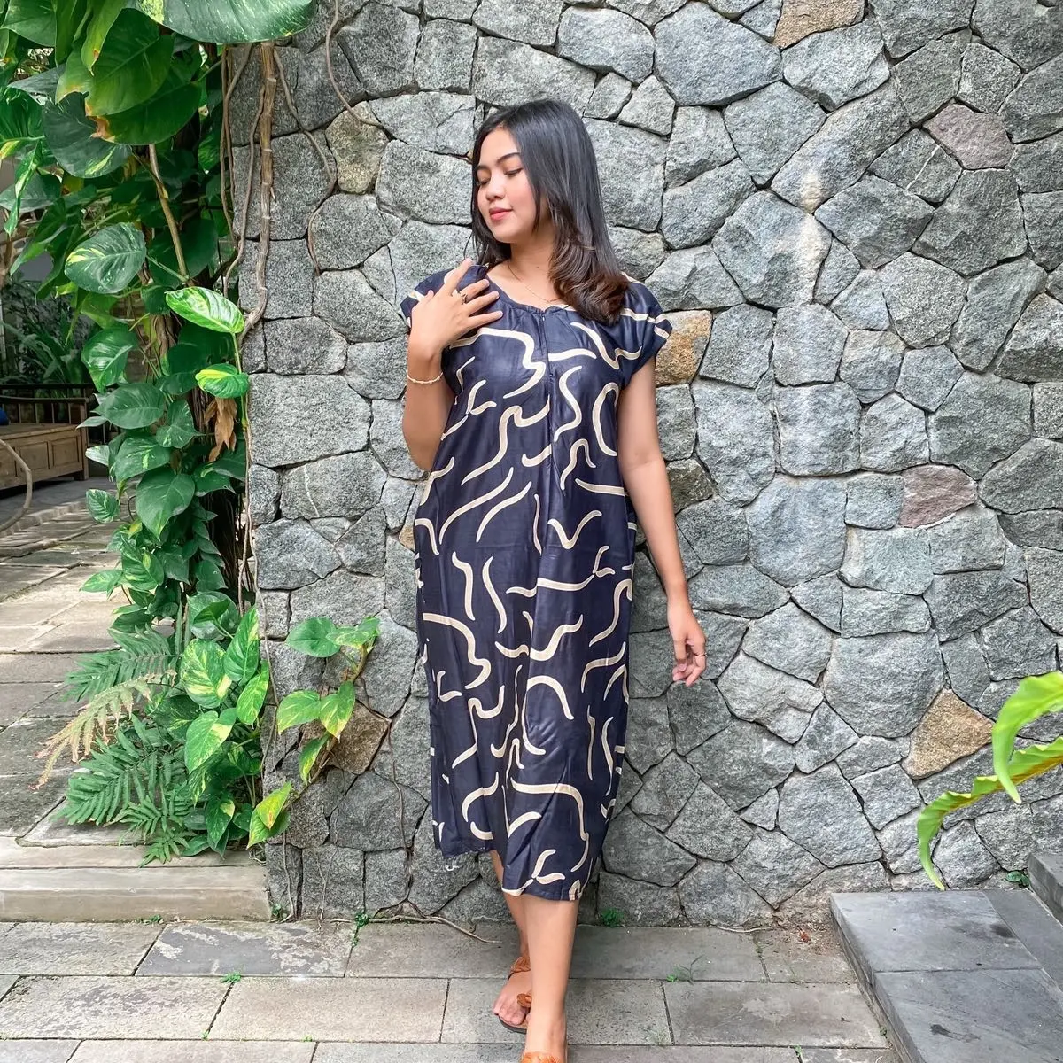 Daster midi jumbo armonia black