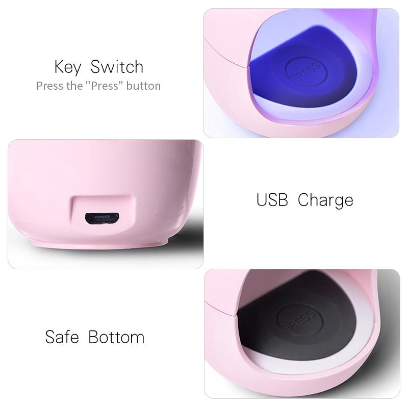 Mini UV LED Nail Lamp Egg Shape Phototherapy Nail Gel Dryer 3W Mini USB Nails Lamp 5