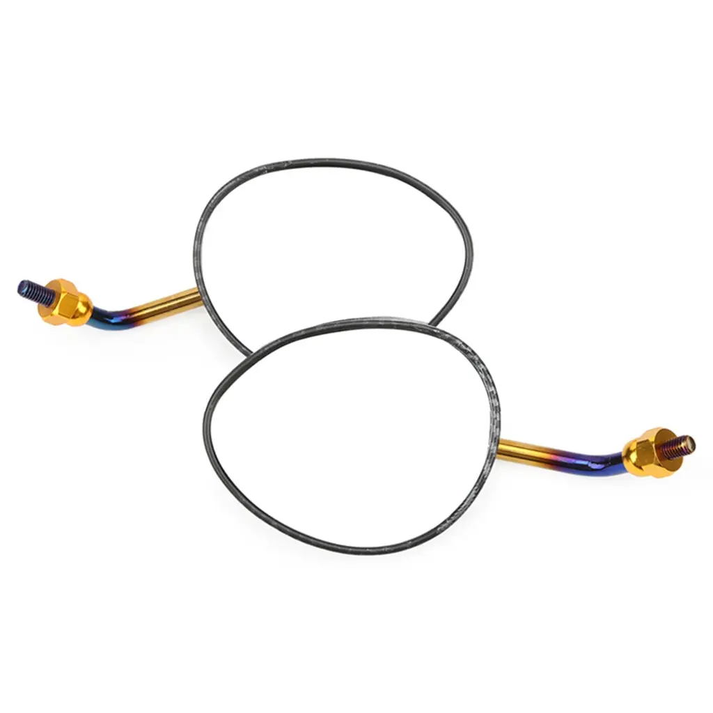 8mm/10mm Motorcycle Side Glass Replacement Motorbike Rearview Side Glass Multi Angle Adjustment with Reflective Streak