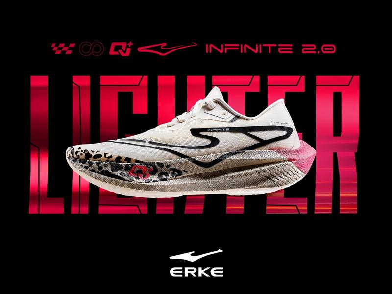 ERKE Giày chạy thể thao Nam Nữ Marathon  INFINITE 2.0 đế full Carbon - RUNNING 42km Thoáng khí, công nghệ đế giữa QI độc quyền tăng hiệu suất phục hồi, phản hồi năng lượng,Đế ngoài cao su chịu mài mòn gấp 3 lần 11124103235 Sport Unisex