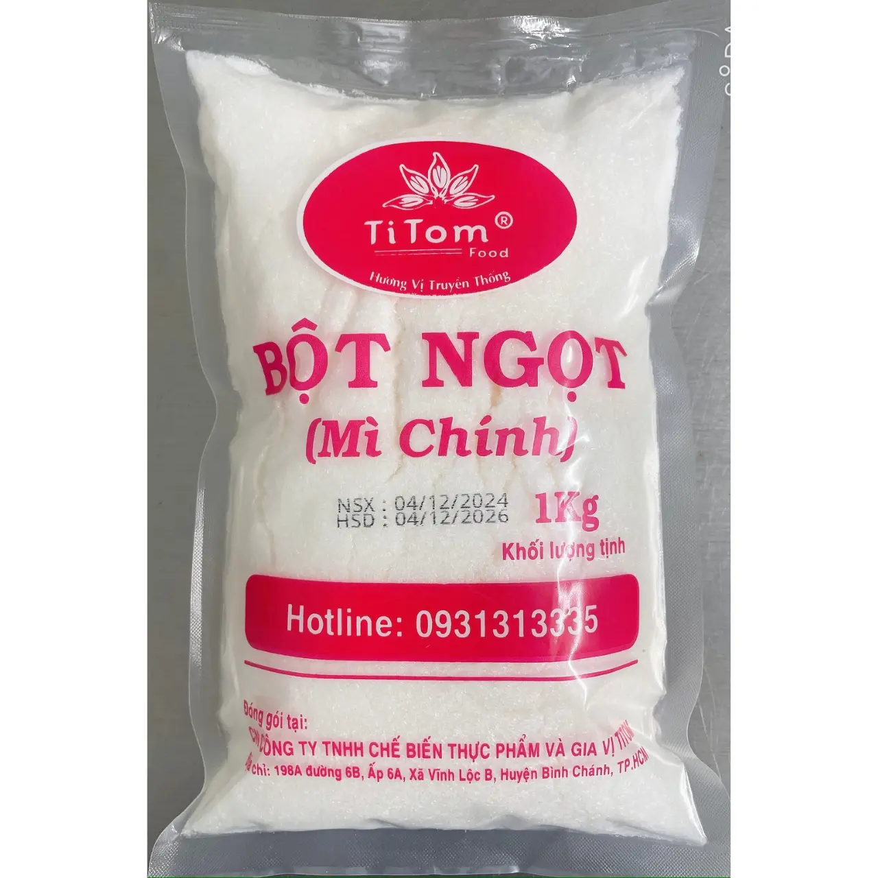 Bột ngọt (mì chính) cánh nhỏ TITOM gói 1kg - đậm đà hương vị Việt