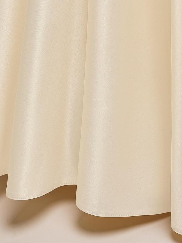 Girl's Solid Satin Formal Dress, Elegant Short Sleeve Round Neck Dress for Party Wedding Guest, Kids Clothes for All Seasons 3