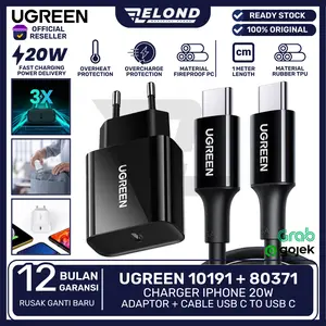 UGREEN Charger iPhone 15 Series 20W for iPhone 15 / 15 Plus / 15 Pro / 15 Pro Max / iPad Series PD Fast Charging CD137