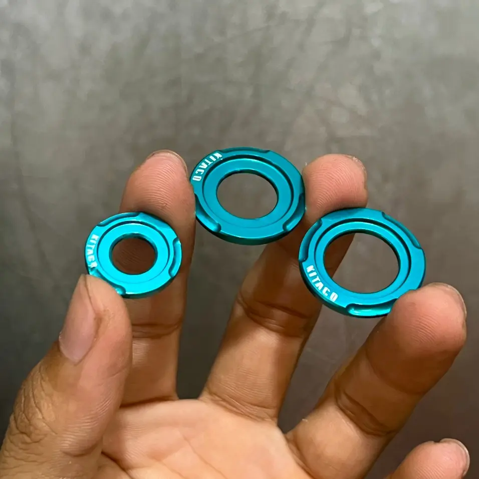 Lông đền nhôm màu xanh lục bảo 6li, 8li, 10li, 12li, 14li thông dụng
