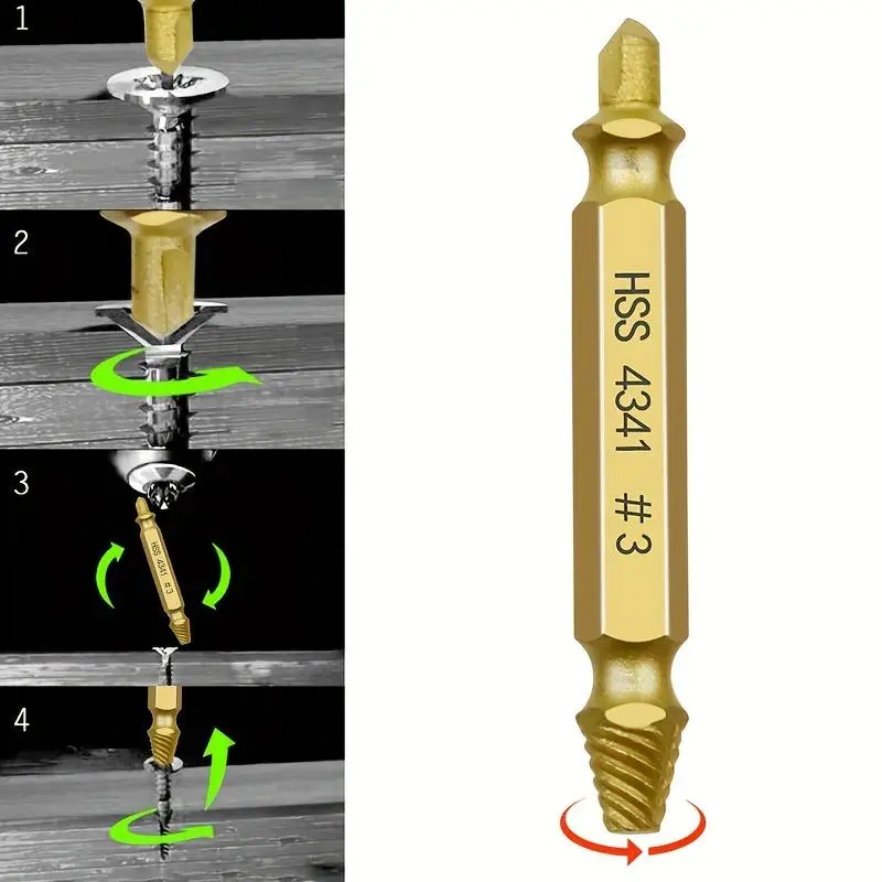Damaged Screw Extractor Set, Easy Out Bolt Extractor, Stripped Broken Screw Remover, Power Tool Accessories 4