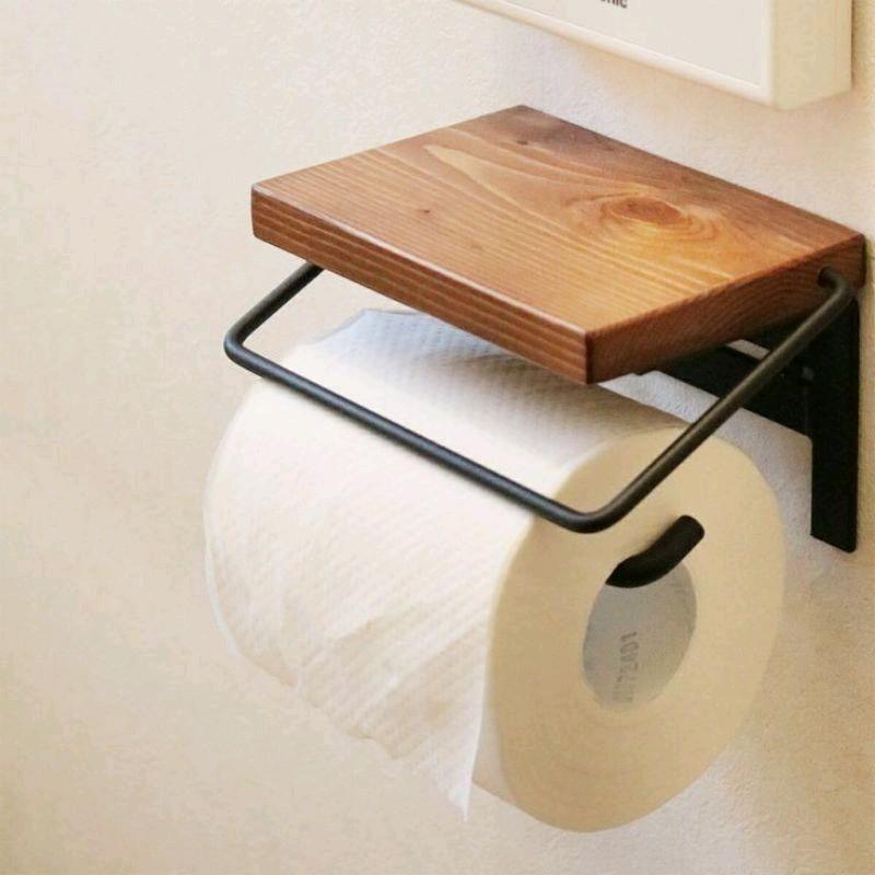 PAPER HOLDER/RAK TISSU GULUNG ANTI KARAT/RAK KAYU GANTUNG TISSU TOILET  AESTHETIC JAPANDY STYLE 0