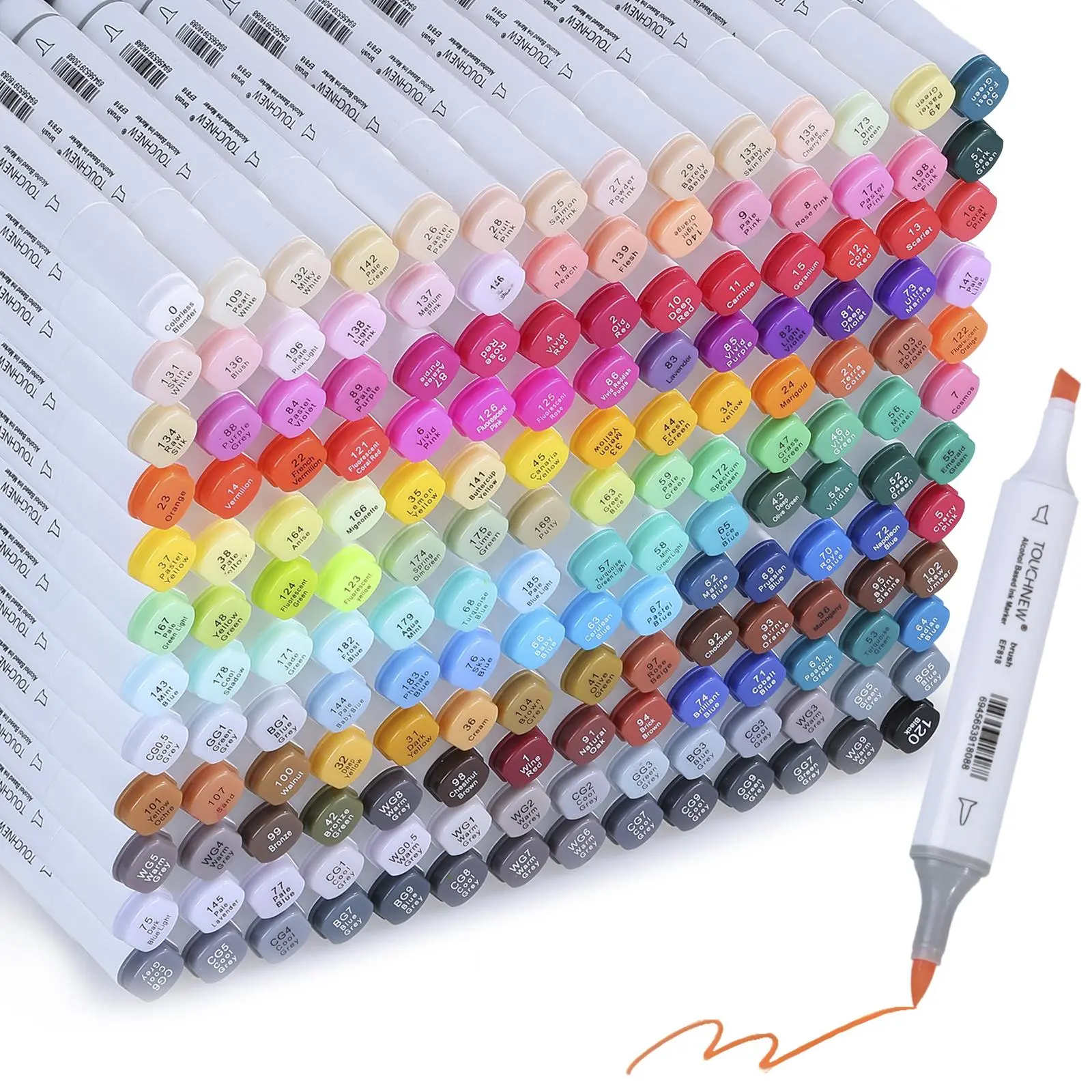 Dual Tip Marker Pen Set, 30/60/80/168pcs/set Soft Brush Permanent Alcohol Markers, Coloring Drawing Art Markers Set for Adults & Students