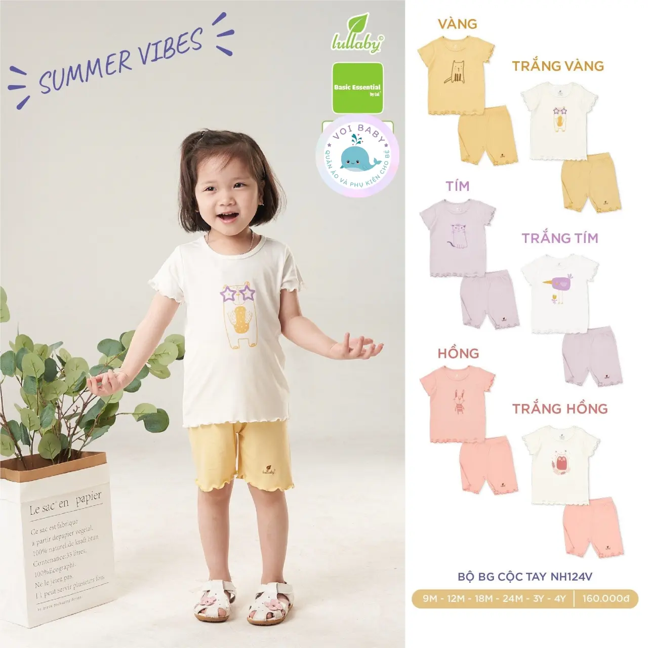 Bộ quần áo Cộc Tay Petit Hoạ Tiết Lullaby Cho Bé (NH123V-NH124V)